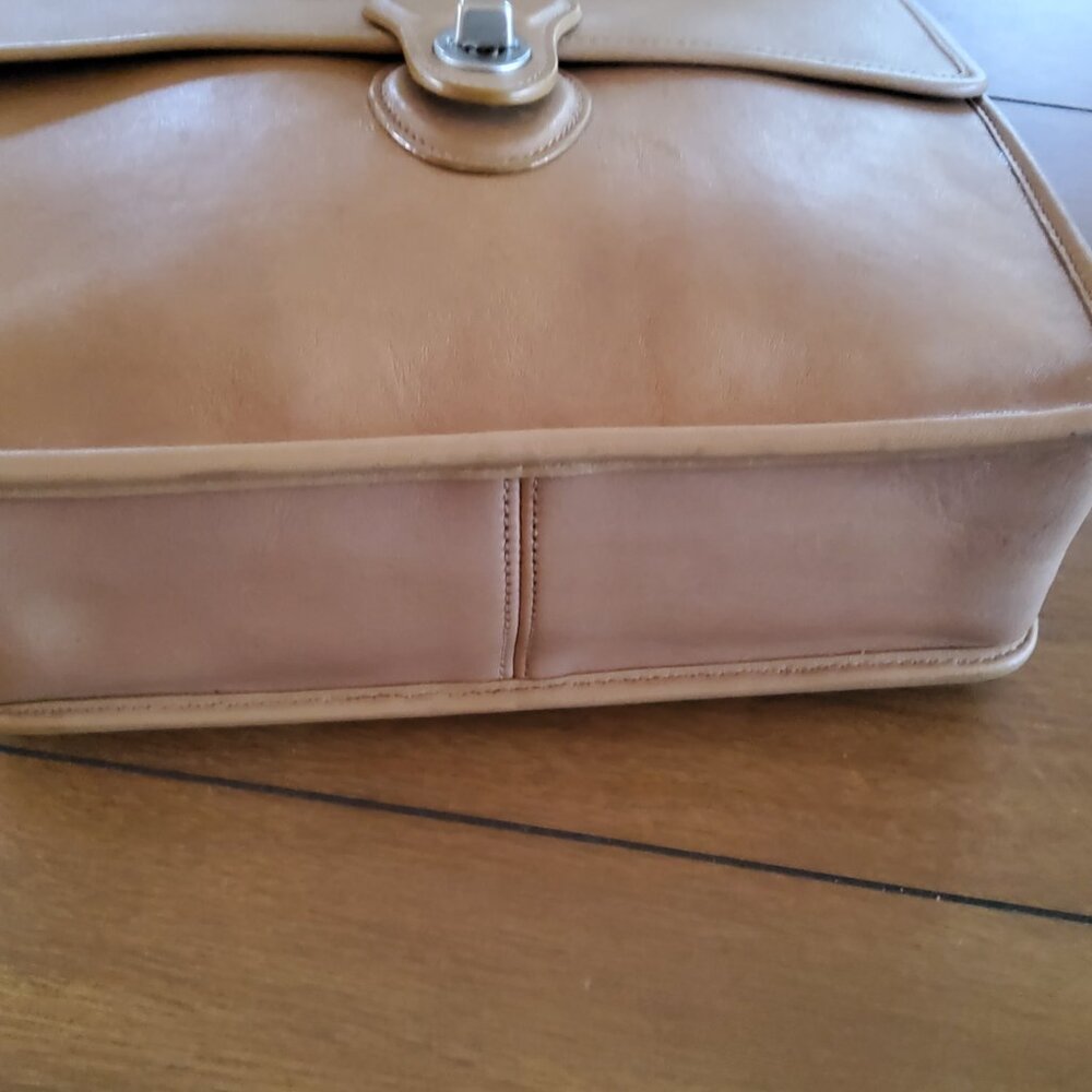 Coach Tan Leather Crossbody Satchel - Picture 7 of 16